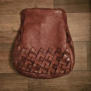 Marta Ponti 100% Genuine Leather Woven Backpack